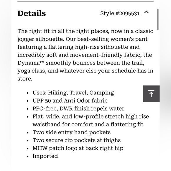 Mountain Hardwear Dynama High Rise Utility Jogger Gray Volcanic Medium Outdoor - Picture 3 of 16